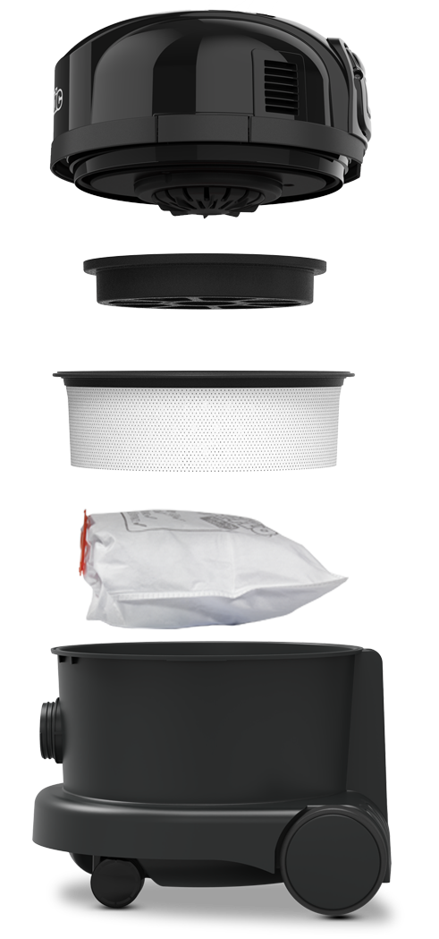 Nacecare NBV240NXH Battery HEPA Bagged Commercial Canister Vacuum Cleaner