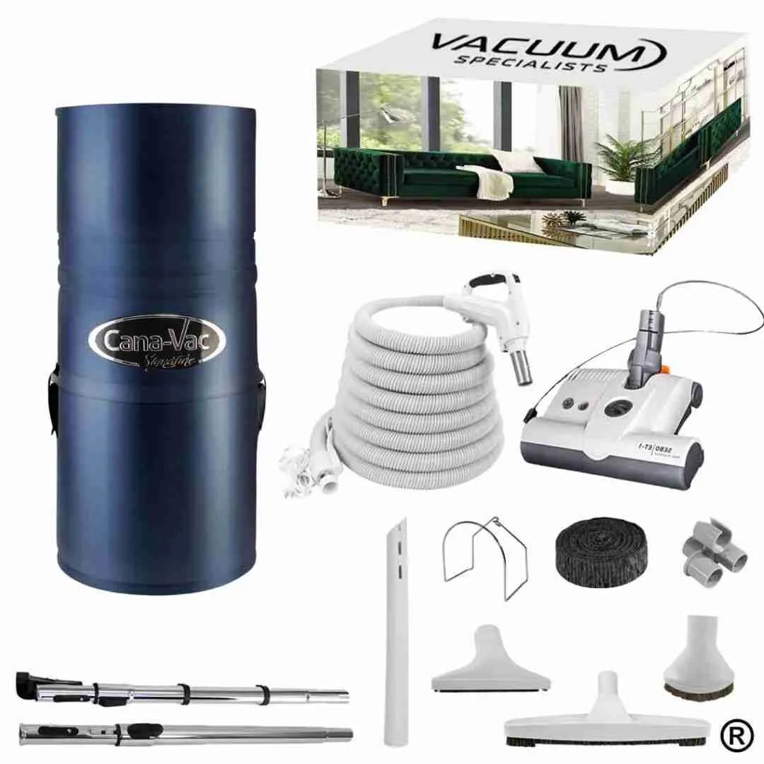 CanaVac Signature ACAN490A Central Vacuum & Electric Accessory Cleaning Package
