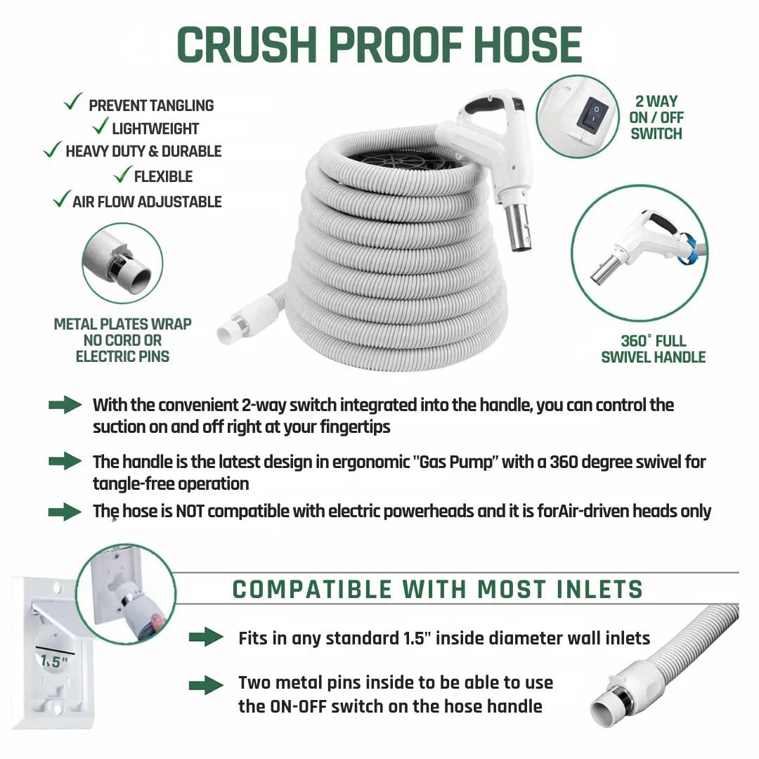 Easy - Flo PLS1800 Central Vacuum & Low - Voltage Premium Central Vacuum Accessory Cleaning Package