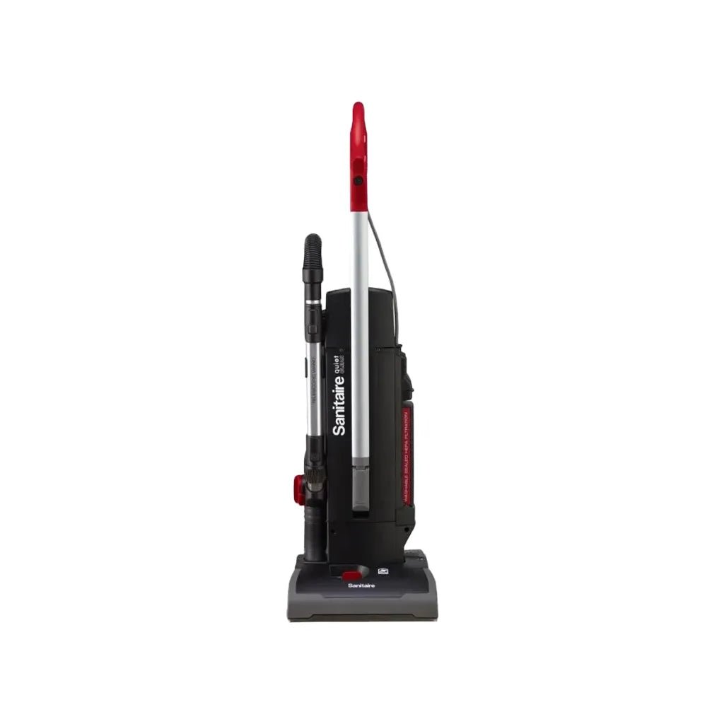 Sanitaire SC9180 QuietClean Dual Motor Multi - Surface HEPA Bagged Commercial Upright Vacuum Cleaner