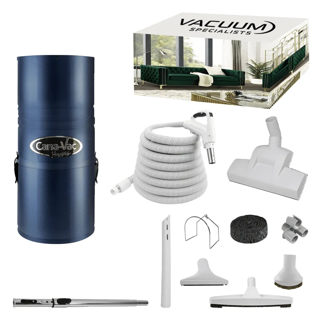 CanaVac Signature ACAN490A Central Vacuum & Low-Voltage Premium Accessory Cleaning Package