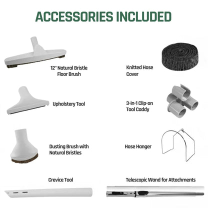 CanaVac Ethos ACAN50A Central Vacuum & Low-Voltage Premium Accessory Cleaning Package