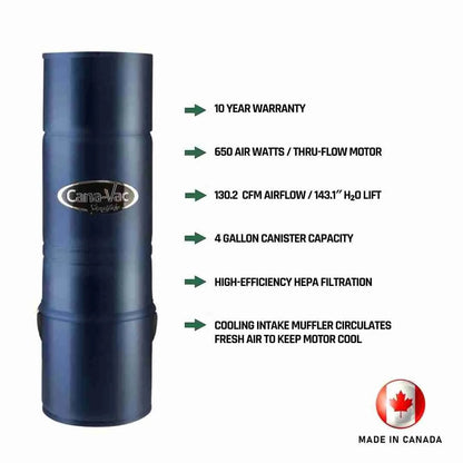 CanaVac Signature ACAN590A Central Vacuum & Low - Voltage Premium Accessory Cleaning Package
