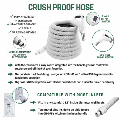 Easy - Flo PLS1800 Central Vacuum & Low - Voltage Premium Central Vacuum Accessory Cleaning Package